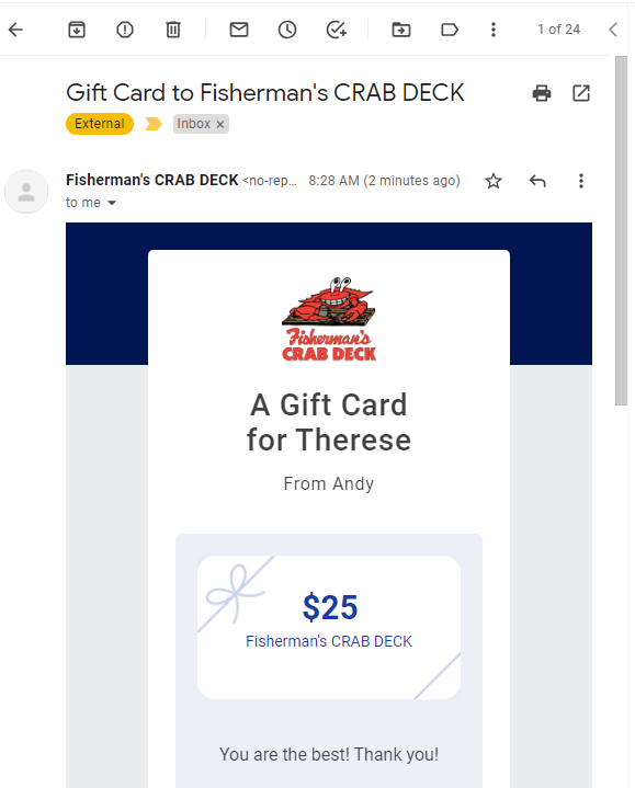 Crab Deck Gift Card